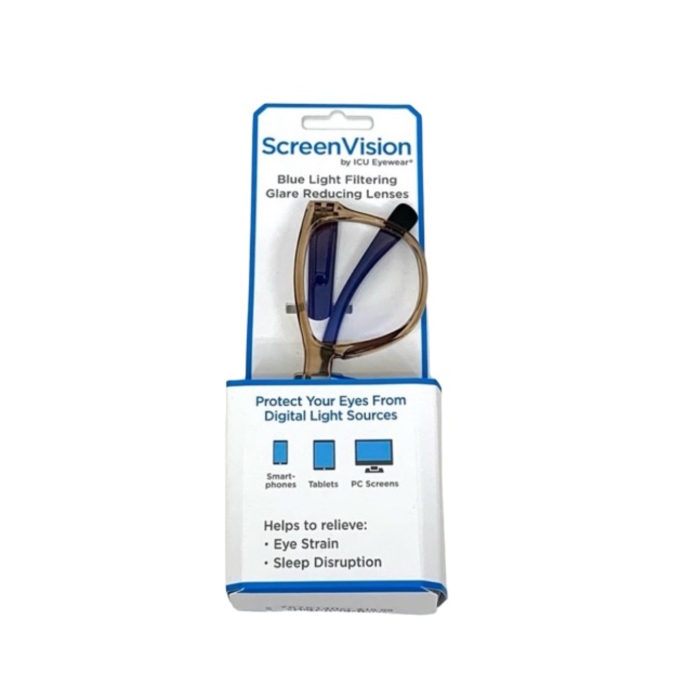 Screen Vision Blue Light Filtering Glare Reducing Tortoise Shell Eyeglasses Nwt